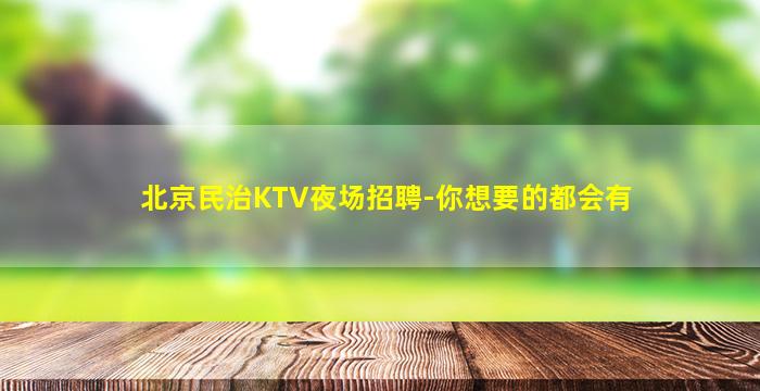北京民治KTV夜场招聘-你想要的都会有